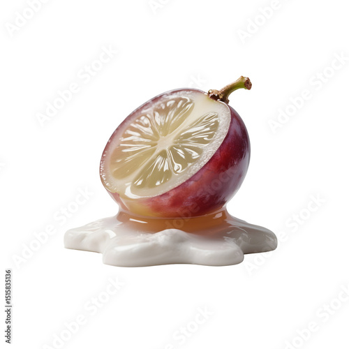  jelly island shaped like a halved grape with translucent texture photo