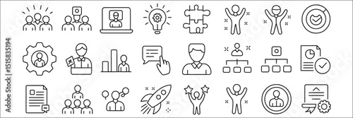 Business Essentials: Audit, Strategy & Teamwork Line Icons

