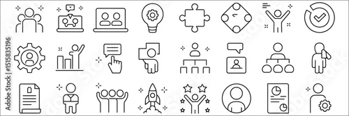 Business Essentials: Audit, Strategy & Teamwork Line Icons

