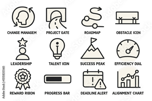 Business icons for management and success strategies