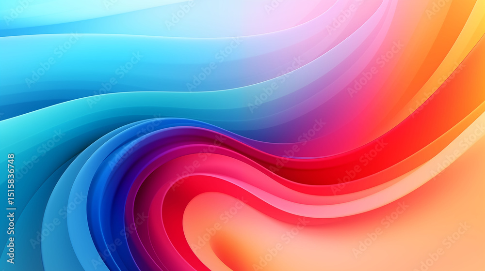 Obraz premium gradient wave pattern in vivid rainbow