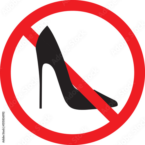 Sign prohibiting high heels in this area