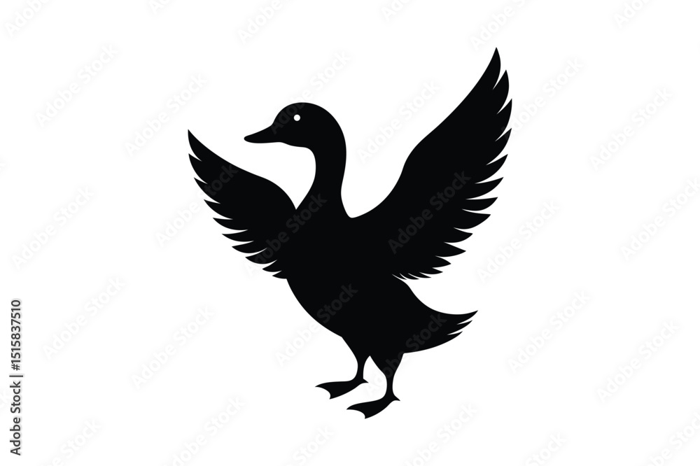 Obraz premium Duck vector silhouette, Set of Duck silhouette vector 