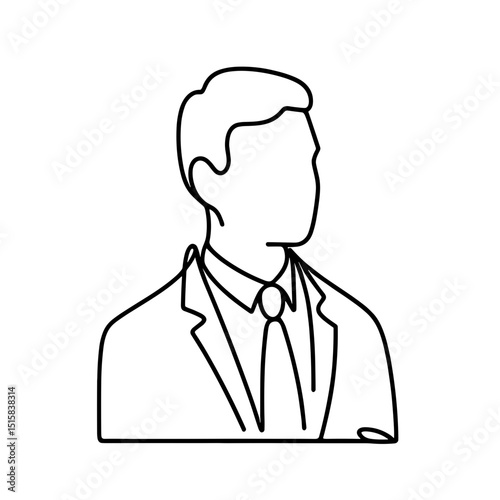 Businessman in suit without face in line drawing