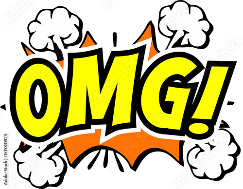 Cartoon comic sign burst clouds. Speech bubble, OMG sign expression and pop art text frames. Comics mem expressions speech, superhero book OMG label. Isolated vector symbols set