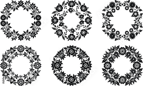 Repeating Floral Borders Vector
