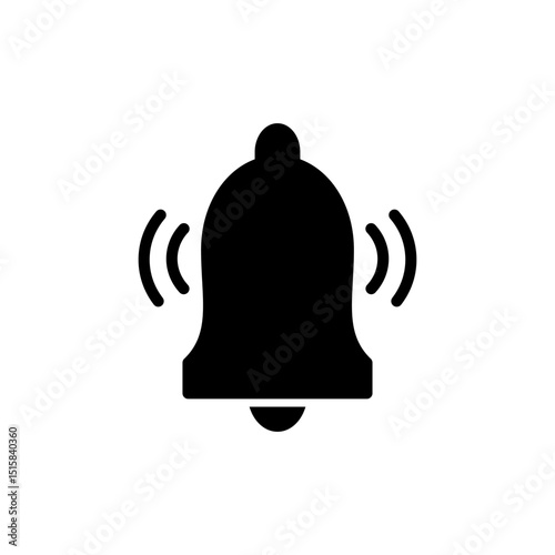 Bell icon symbol for apps and websites. Notification sign and symbol for web site design