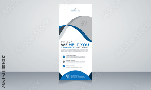 Vector corporate business roll up banner standee pull up banner x banner template design layout
