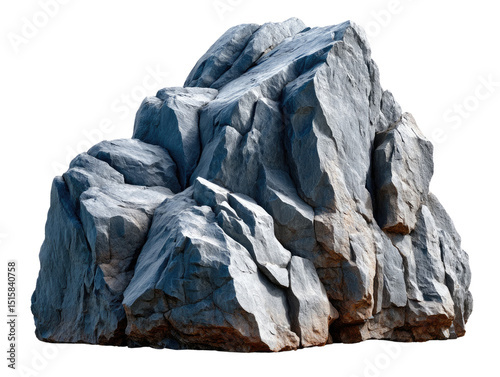 Resilient Stone in Isolation: A massive, gray rock stands as a testament to resilience, its textured surface sculpted by time and the elements, showcasing the timeless beauty of the natural world.