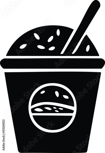 Bubble Tea or Milkshake Cup with Straw Silhouette