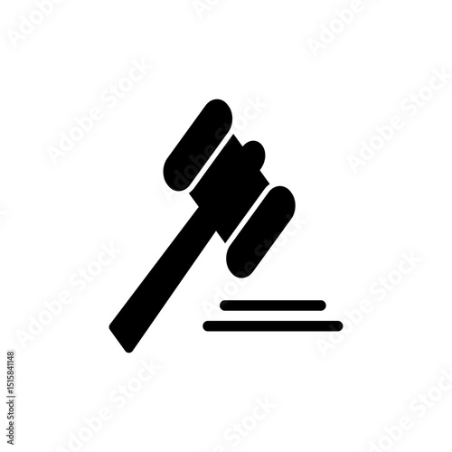 Gavel icon symbol for apps and websites. judge gavel sign and symbol. law icon. auction hammer