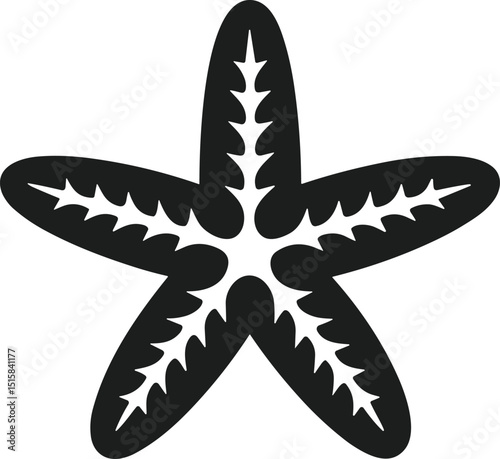 Starfish Silhouette Vector – Marine Sea Life Illustration