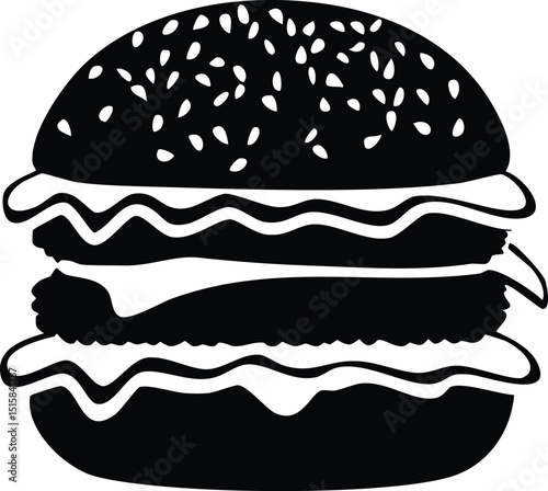 Double Cheeseburger Fast Food Silhouette