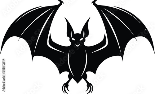 Flying Bat Halloween Silhouette
