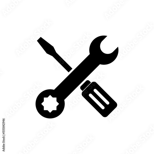 Repair tools icon symbol for apps and websites. tool sign and symbol. setting icon. Wrench and screwdriver. Service