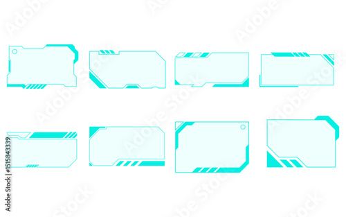 Futuristic Tech Frame Design SET