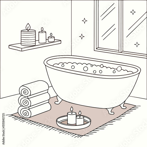 Cozy home spa setup with minimalist design