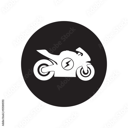 Electric Motorcycle Silhouette Black Icon