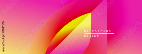 Vibrant gradient design. Pink, yellow hues blend smoothly. Modern abstract composition, suitable for backgrounds, presentations. Minimalist aesthetic.