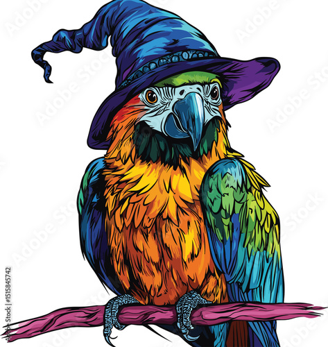 parrot on a swing
