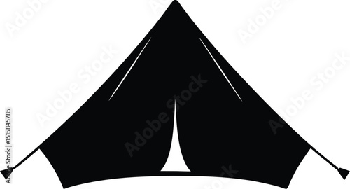 Camping tent silhouette vector, Camper trailer icon symbol. Vector illustration