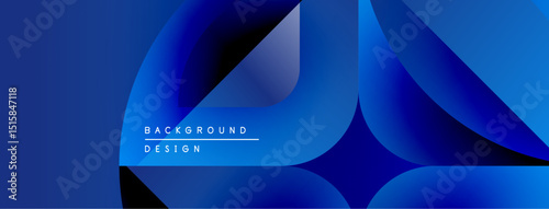 Abstract blue design. Flowing shapes create modern background. Gradient colors offer dynamic visual effect. Simple text overlay present.