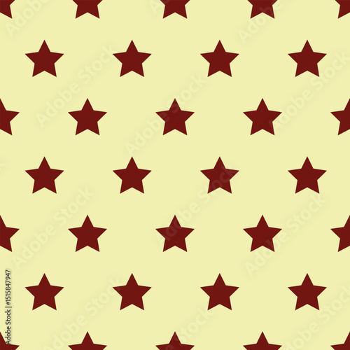 Vector pattern with dark red stars on a yellow background
