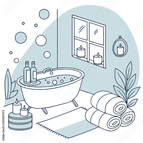 Cozy home spa setup with minimalist design