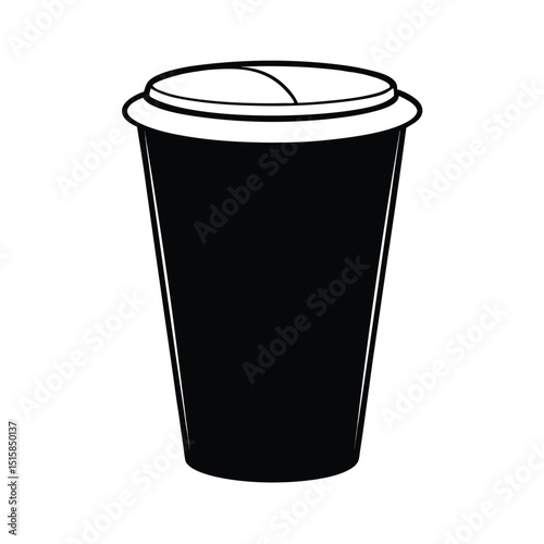 Americano coffee vector silhouette