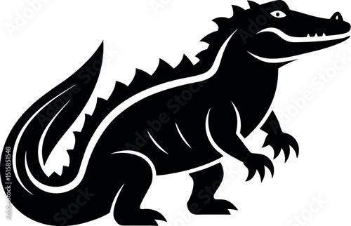 Crocodile  Silhouette Vector Logo – Animal Illustration