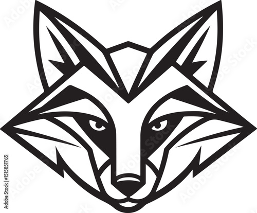 Geometric Fox Head Vector Illustration