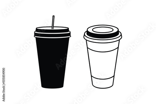 Americano coffee vector silhouette