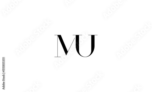 MU initial letters, monogram logo