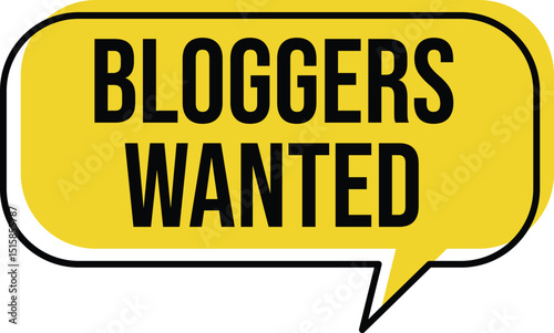 Bloggers wanted your day speech bubble, Bloggers wanted banner design, Bloggers wanted template, label, badge, sticker, symbol, emblem, stamp, banner, circle, black, line, flat vector