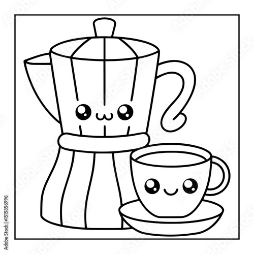 coffee lover vector illustration coloring pages