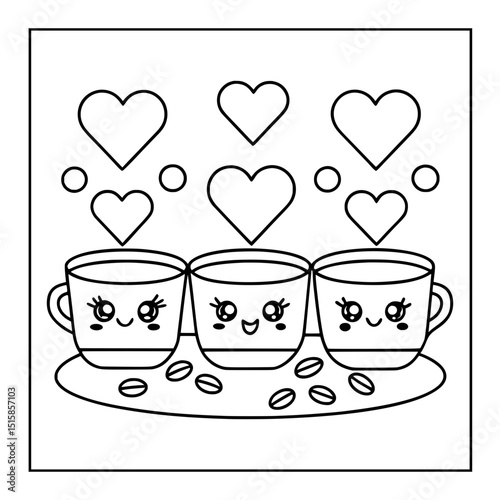 coffee lover vector illustration coloring pages