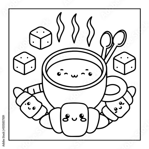 coffee lover vector illustration coloring pages