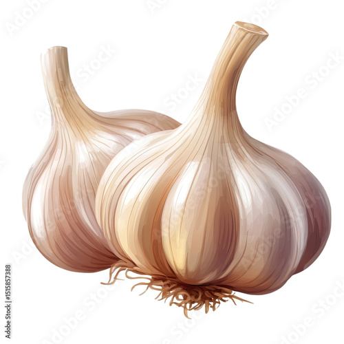 Garlic Duo Flavorful Ingredient with Kitchen Staple, and Culinary Icon.