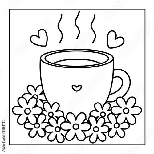 coffee lover vector illustration coloring pages