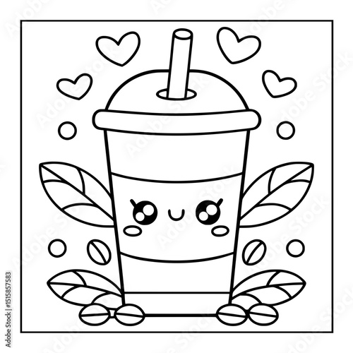 coffee lover vector illustration coloring pages
