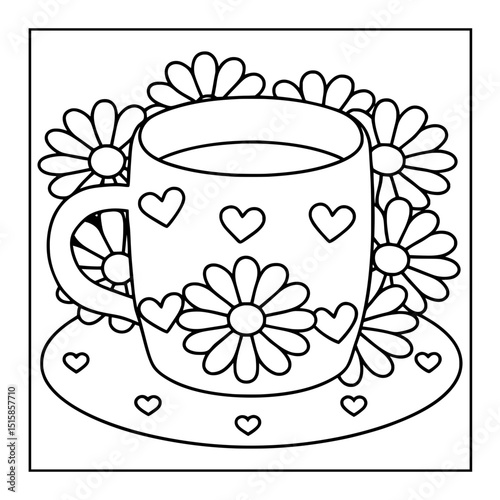 coffee lover vector illustration coloring pages