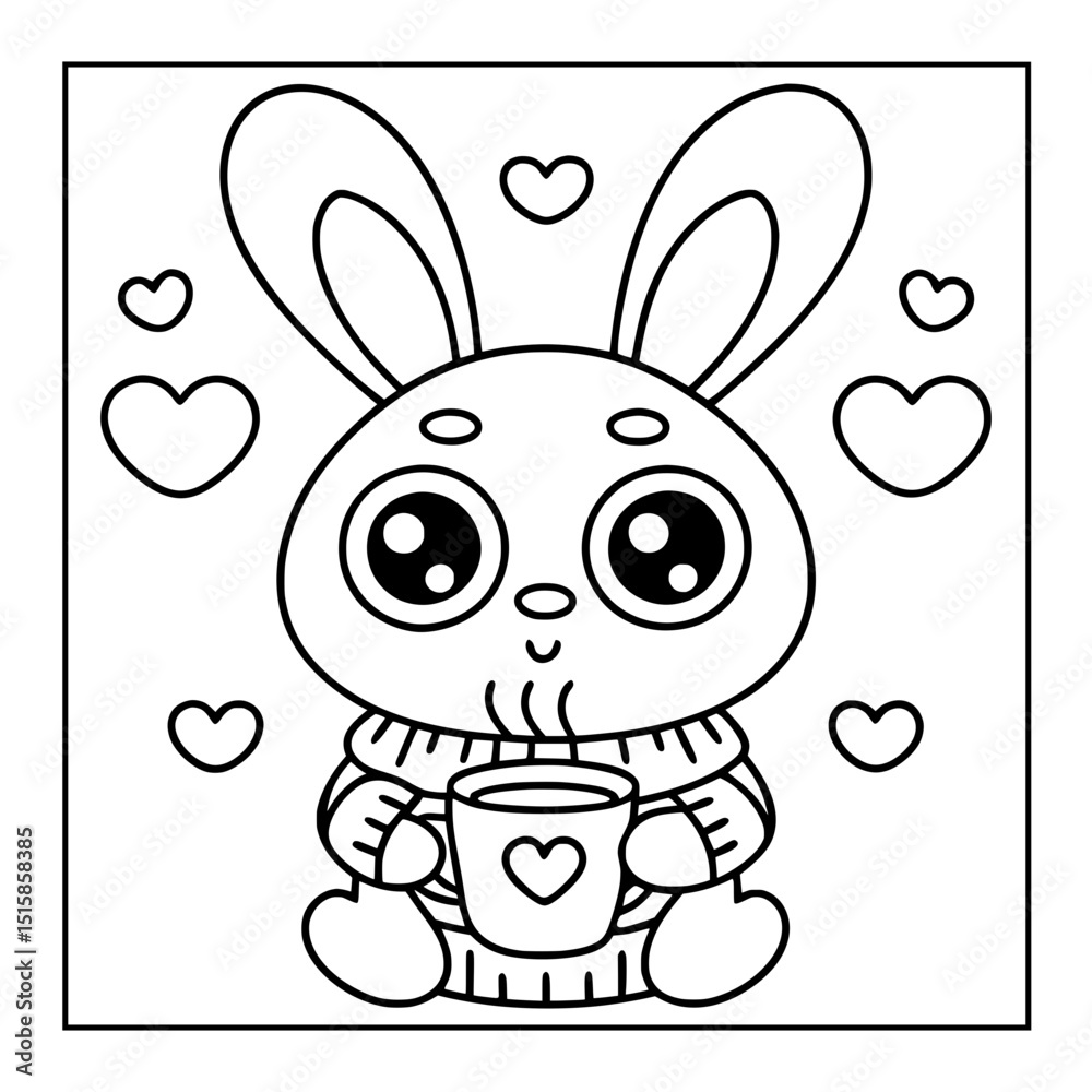 Fototapeta premium coffee lover vector illustration coloring pages
