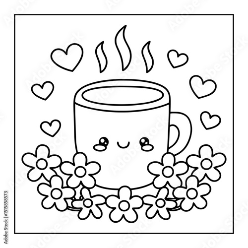 coffee lover vector illustration coloring pages