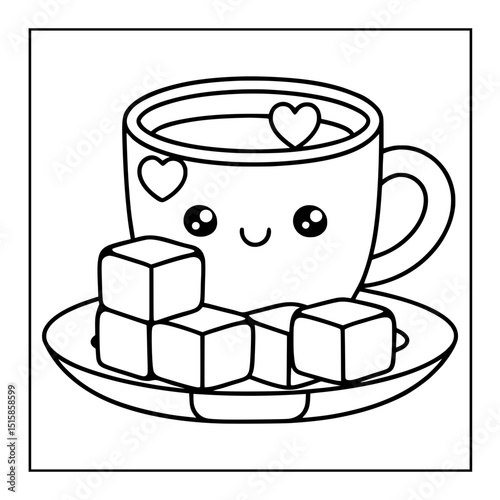 coffee lover vector illustration coloring pages