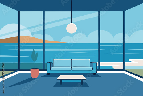 Ocean View Living Room Modern Coastal Interior Design Inspiration