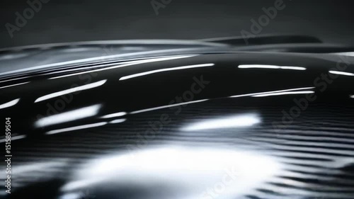 Close-up showcasing the intricate weave and reflective surfaces of a modern carbon fiber car hood, highlighting its high-tech design and craftsmanship.
