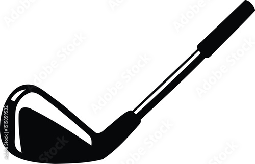 Golf Club Silhouette Vector – Black Iron Golf Club Illustration for Sports Design, Golf Tournaments, Club Branding, and Recreational Equipment Graphics