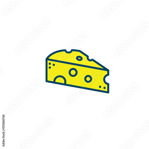 Simple Cheese Icon Flat Design