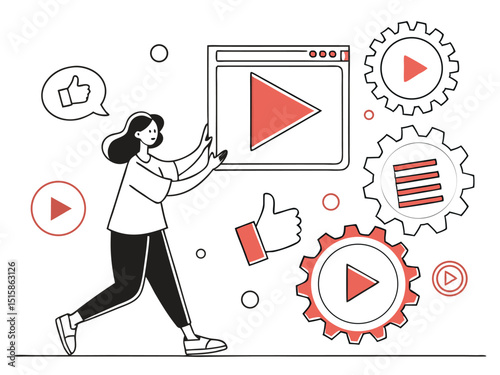 Social Media & Video Content – Modern Vector Illustration