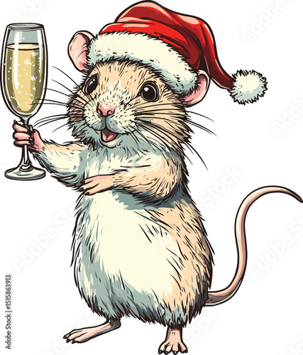 mouse with santa hat